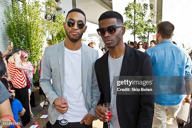 Ron Wright and Kenneth Kyrell attends the Houghton show during Spring 2013 Mercedes-Benz Fashion Week at The Standard Hotel - High Line Room on...