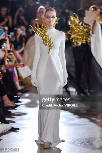 Model walks the runway during the Stephane Rolland Haute Couture Fall Winter 2023-2024 fashion show as part of the Paris Haute Couture Fashion Week...