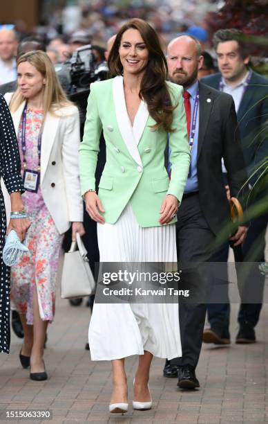 Catherine, Princess of Wales attends day two of the Wimbledon Tennis Championships at All England Lawn Tennis and Croquet Club on July 04, 2023 in...