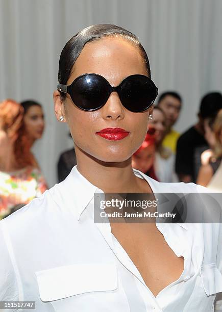 Alicia Keys attends the Edun show during Spring 2013 Mercedes-Benz Fashion Week at Skylight at Moynihan Station on September 8, 2012 in New York City.