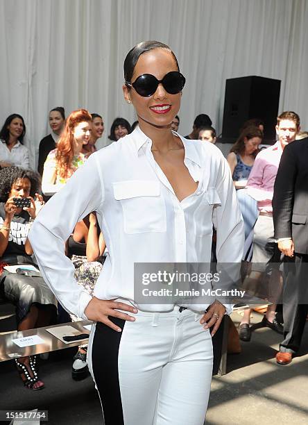 Alicia Keys attends the Edun show during Spring 2013 Mercedes-Benz Fashion Week at Skylight at Moynihan Station on September 8, 2012 in New York City.