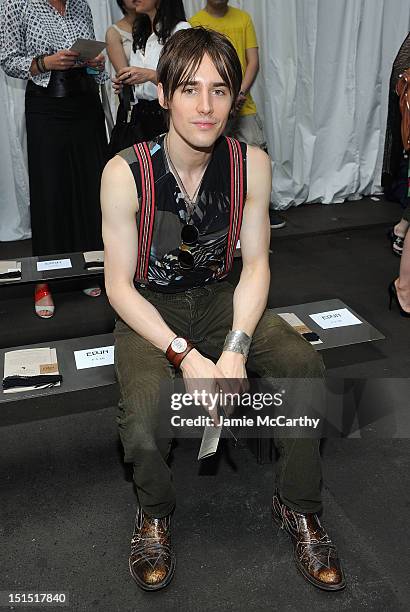 Reeve Carney attends the Edun show during Spring 2013 Mercedes-Benz Fashion Week at Skylight at Moynihan Station on September 8, 2012 in New York...