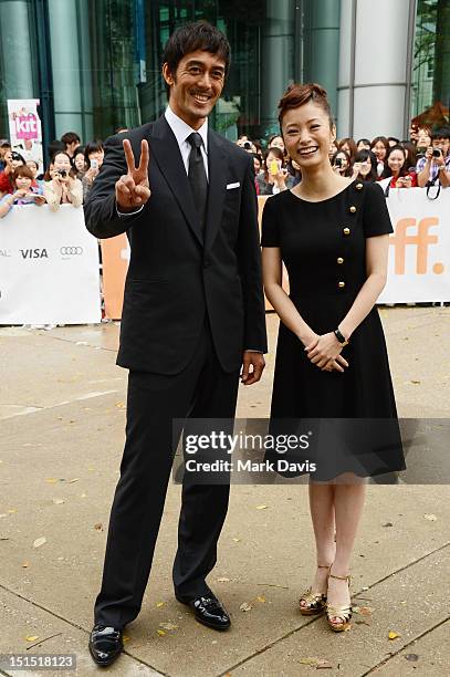 Hiroshi Abe and Aya Ueto attend the "Thermae Romae" premiere during the 2012 Toronto International Film Festival at Roy Thomson Hall on September 8,...