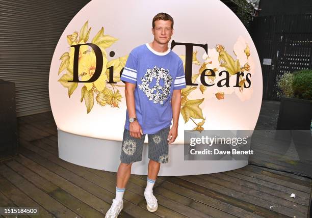 Ed Speleers attends the Dior Tears pop-up launch party on July 8, 2023 in London, England.