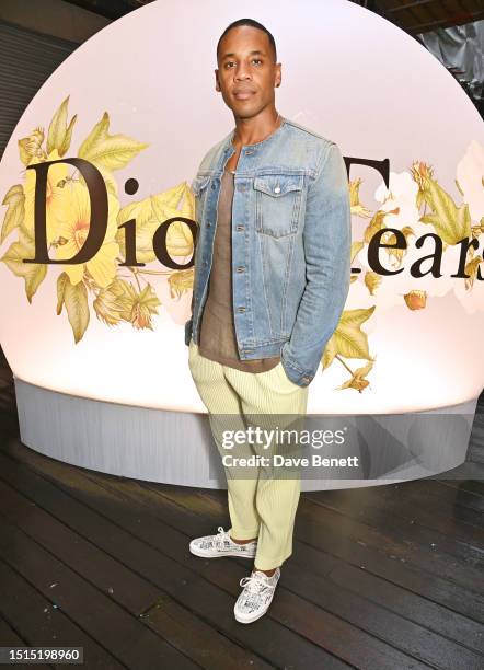 Reggie Yates attends the Dior Tears pop-up launch party on July 8, 2023 in London, England.