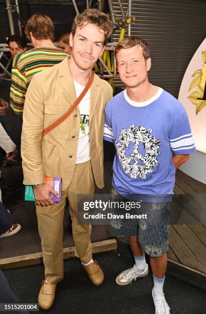 Will Poulter and Ed Speleers attend the Dior Tears pop-up launch party on July 8, 2023 in London, England.