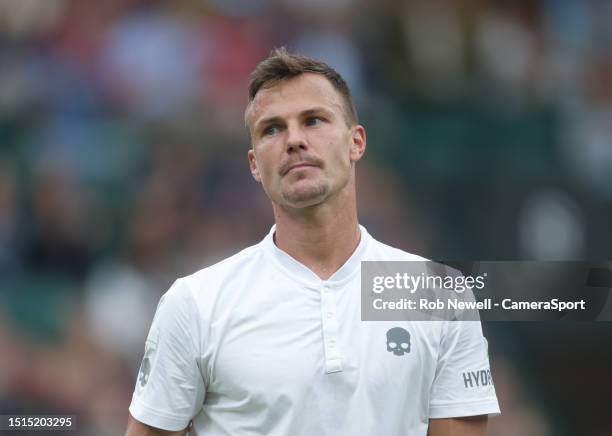 Marton Fucsovics during his Gentlemen's Singles Third round match against Daniil Medvedev [3] during day six of The Championships Wimbledon 2023 at...