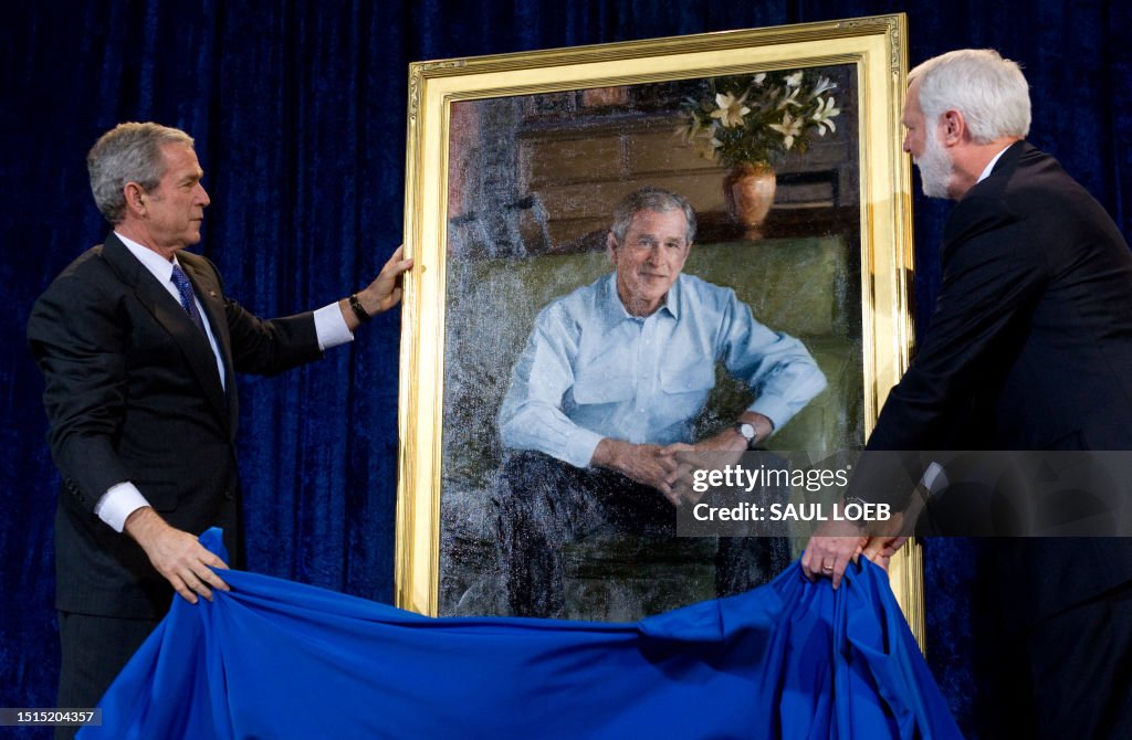 US President George W Bush Unveils His National Portrait Gallery us-president-george-w-bush-unveils-his-national-portrait-gallery