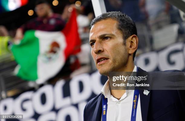 Head coach Jaime Lozano of Mexico looks on before the start of a match against Costa Rica in a 2023 Concacaf Gold Cup Quarterfinals match at AT&T...