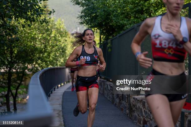 Competitors are taking part in the 2023 Olympus Race obstacle racing challenge in Andorra. Canillo, Andorra, on July 7, 2023.