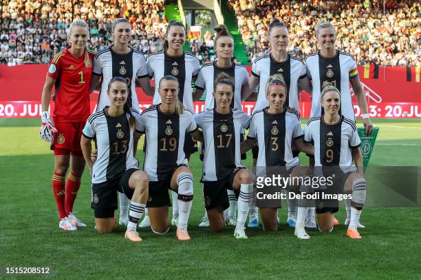 Teamphoto from Germany prior to the Women's international friendly between Germany and Zambia at Sportpark Ronhof Thomas Sommer on July 7, 2023 in...