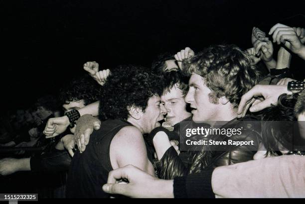 Charlie Harper of UK Subs at Christmas on Earth, Queens Hall, Leeds 12/12/81