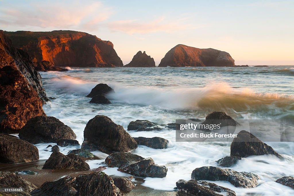 Rodeo beach with rolling wave,