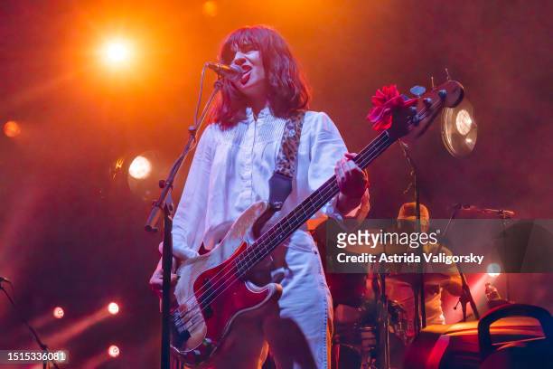 Paz Lenchantin of Pixies performs during 2023 Bonnaroo Music & Arts Festival on June 18, 2023 in Manchester, Tennessee.