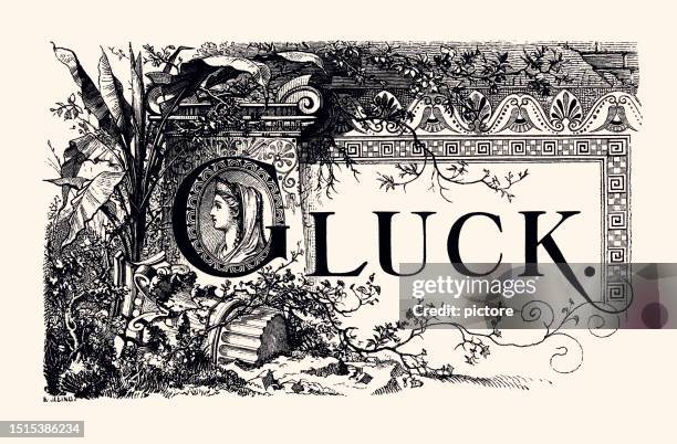 christoph willibald glück (xxxl ) - christoph willibald gluck stock illustrations