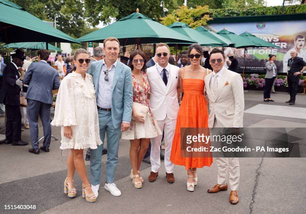 Golfers Jordan Spieth, Justin Thomas and Rickie Fowler with their wives Annie Verret, Jillian Wisniewski and Allison Stokke on day seven of the 2023...