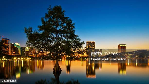 golden sunset - downtown orlando stock pictures, royalty-free photos & images