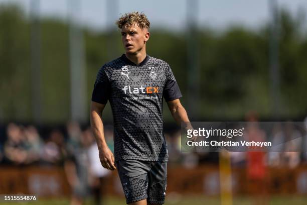 Robin Hack is seen during a Training session of Borussia Moenchengladbach at Borussia-Park on July 09, 2023 in Moenchengladbach, Germany.