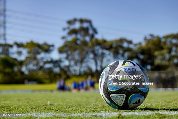 Women WorldCup ball during the Training WomenTraining Holland Women at the Sydney FC on July 9, 2023 in Sydney Australia