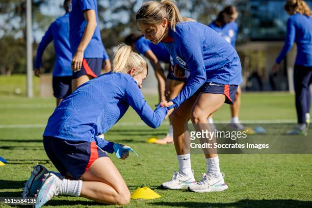 Jackie Groenen of Holland Women, Danielle van de Donk of Holland Women during the Training WomenTraining Holland Women at the Sydney FC on July 9,...