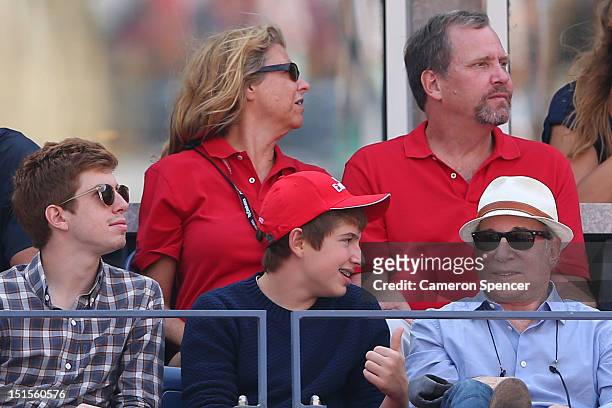 Musician Paul Simon attends the men's singles semifinal match between Andy Murray of Great Britain and Tomas Berdych of Czech Republic on Day...