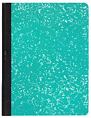 A turquoise patterned composition book