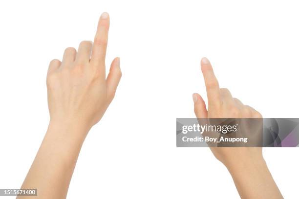 cropped shot view of hands while typing or working on the device with isolated background. - circulatory system hand fotografías e imágenes de stock