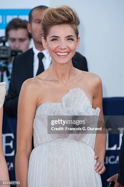 Clotilde Courau arrives at the closing ceremony of the 38th Deauville American Film Festival on September 8, 2012 in Deauville, France.