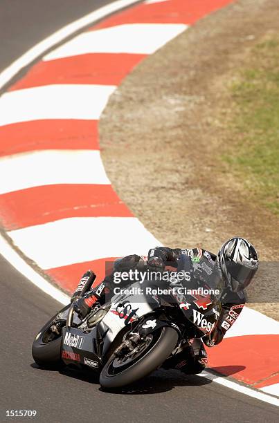 Alex Barros of Brazil and the West Honda Pons Team in action during free practice for the Skyy Vodka Australian Grand Prix which is Round 15 of the...