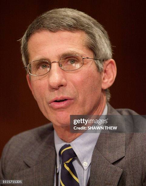 Anthony Fauci, director of the Institute of Allergy and Infectious Diseases for the National Institute of Health, testifies 02 November 2001 before...