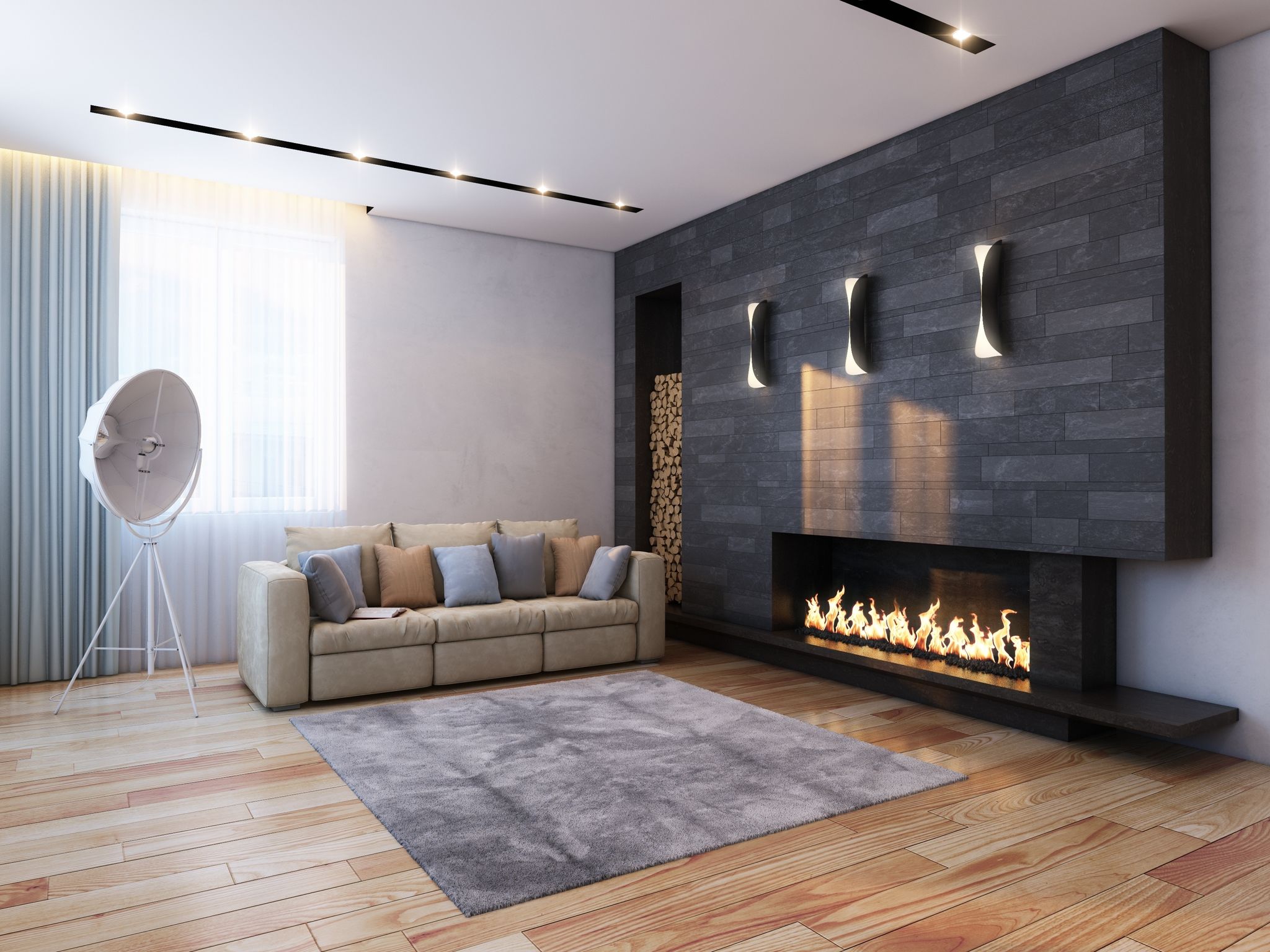 3D wall panels living room
