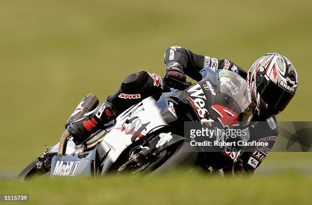 Alex Barros of Brazil and the West Honda Pons Team in action during free practice for the Skyy Vodka Australian Grand Prix which is Round 15 of the...