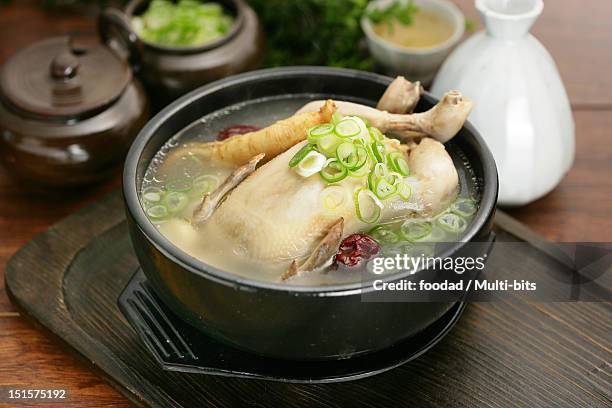 korean food, samgyetang - samgyetang stock-fotos und bilder