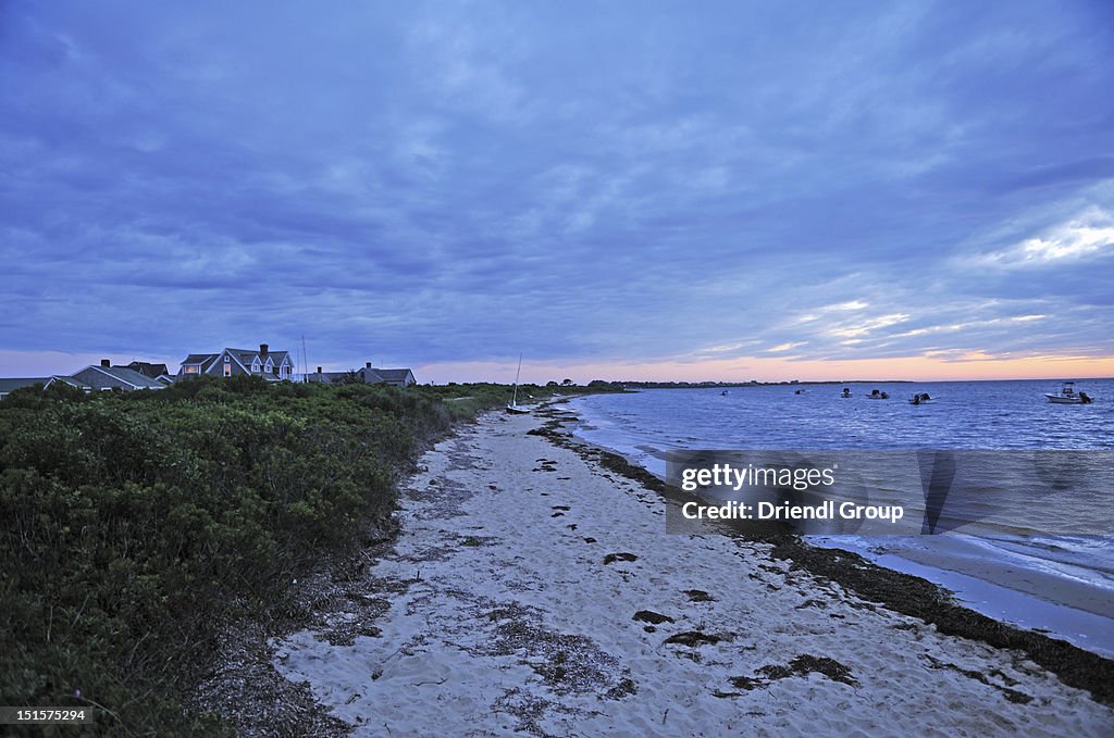 Madaket Harbor at dusk.