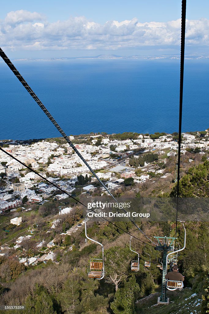 The chairlift " Seggiovia" to Monte Solaro.