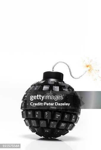 Computer Crash Bomb Upright Computer Time Bomb With Fuse High-Res Stock Photo - Getty Images