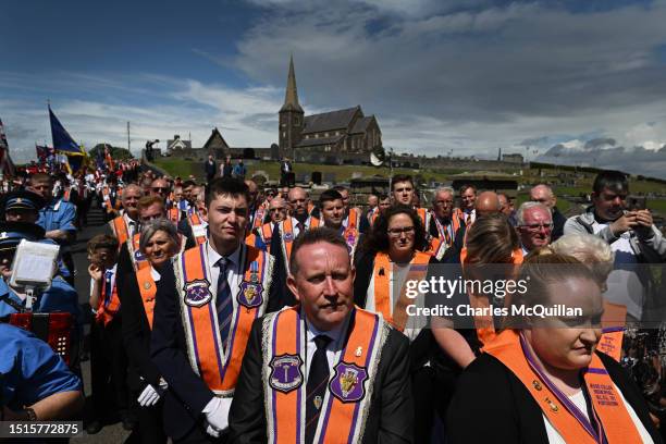 Orange Order members march in Portadown after court ruling Orange Order members march in Portadown after court ruling