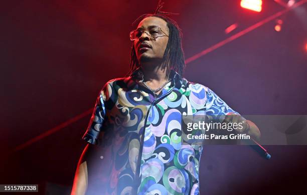 Rapper T.I. Performs onstage during night 2 of the 2023 ESSENCE Festival Of Culture™ at Caesars Superdome on July 01, 2023 in New Orleans, Louisiana.