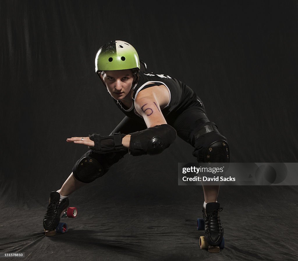 Roller derby portrait of woman