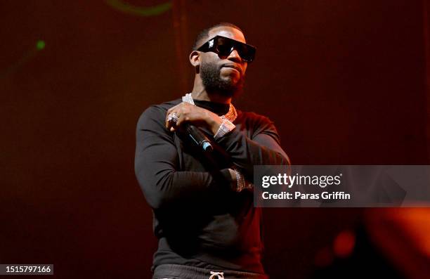 Rapper Gucci Mane performs onstage during night 2 of the 2023 ESSENCE Festival Of Culture™ at Caesars Superdome on July 01, 2023 in New Orleans,...