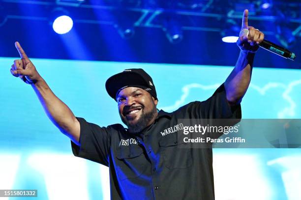 Rapper Ice Cube performs onstage during night 2 of the 2023 ESSENCE Festival Of Culture™ at Caesars Superdome on July 01, 2023 in New Orleans,...