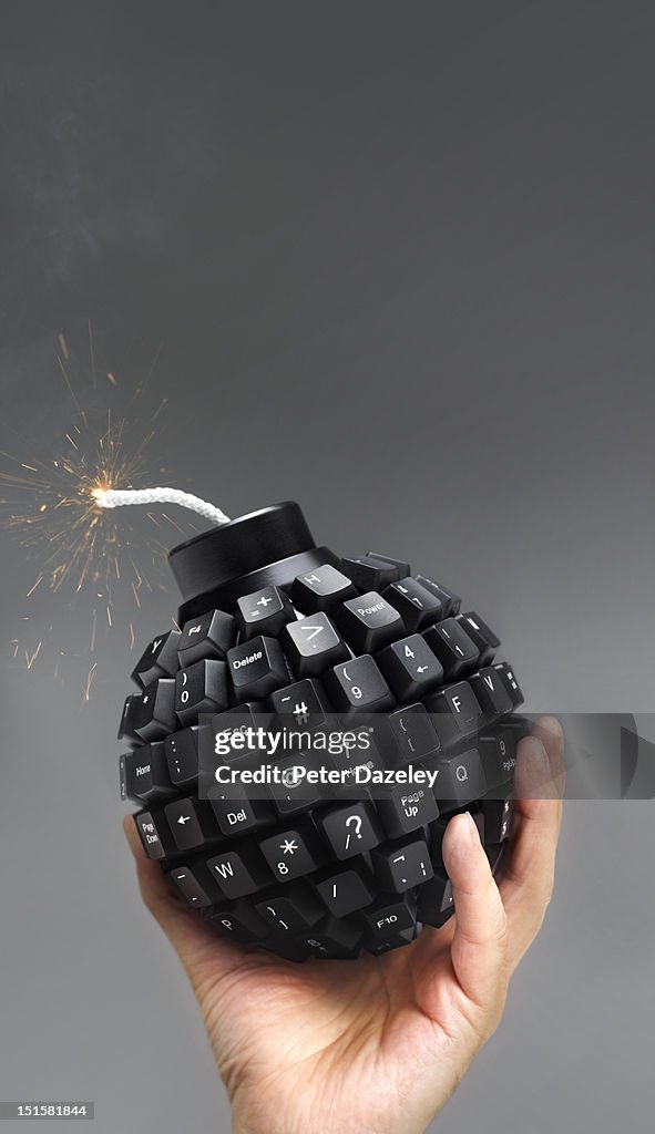 Computer Crash Bomb Hand Throwing Computer Bomb High-Res Stock Photo - Getty Images