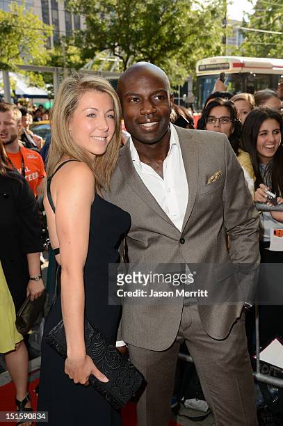Actor David Gyasi and Emma Gyasi attend the "Cloud Atlas" premiere during the 2012 Toronto International Film Festival at the Princess of Wales...