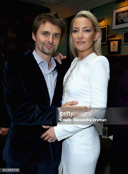 Musician Matthew Bellamy and actress Kate Hudson attend 'The Reluctant Fundamentalist' Soho House Grey Goose Vodka pre-gala screening party on...