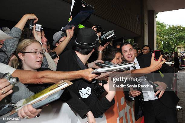 Actor Logan Lerman attends "The Perks Of Being A Wallflower" premiere during the 2012 Toronto International Film Festival at Ryerson Theatre on...