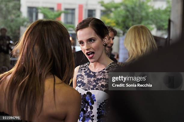 Actress Emma Watson attends "The Perks Of Being A Wallflower" premiere during the 2012 Toronto International Film Festival at Ryerson Theatre on...