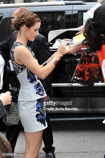 Actress Emma Watson attends "The Perks Of Being A Wallflower" premiere during the 2012 Toronto International Film Festival at Ryerson Theatre on...