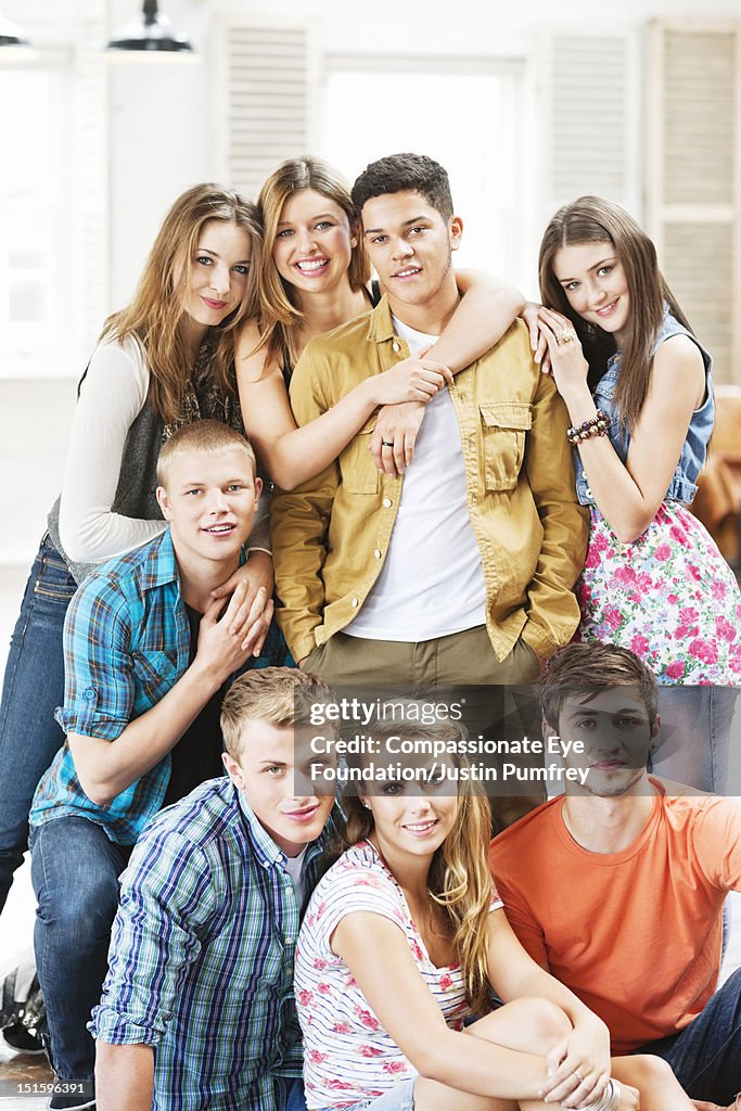 Group of friends smiling