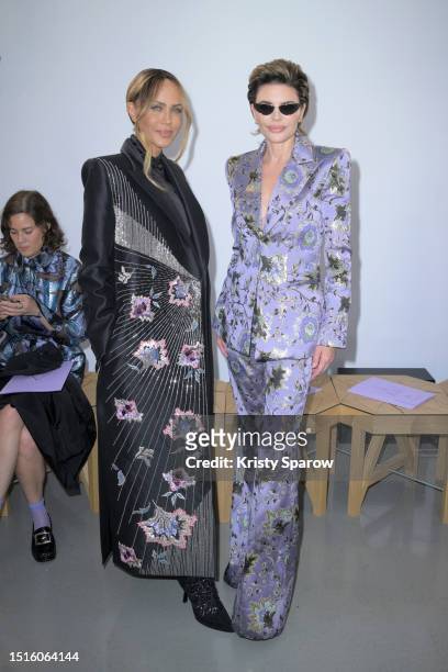 Lisa Rinna and Nicole Ari Parker attend the ArdAzAei Haute Couture Fall/Winter 2023/2024 show as part of Paris Fashion Week on July 04, 2023 in...