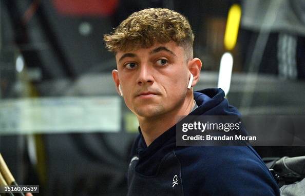 Cian Rae Dublin , Ireland - 9 July 2023; Cian Kenny of Kilkenny arrives before ...